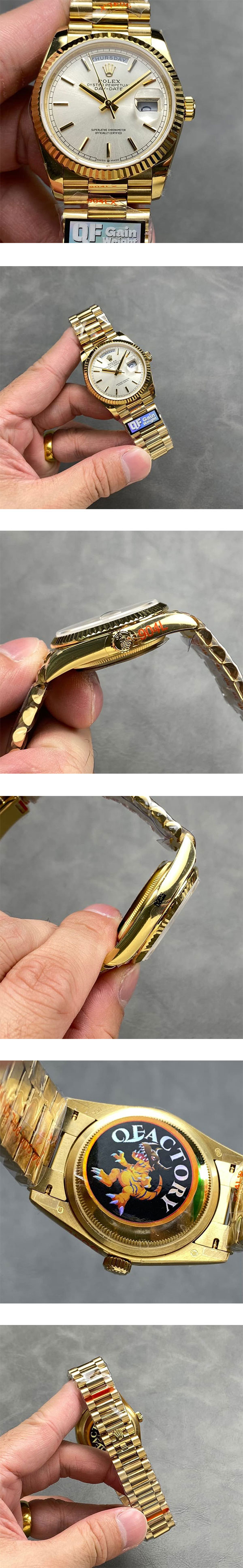 【QF製 加重版】ロレックスコピーデイデイト M128238-0081(36mm) 男性用腕時計